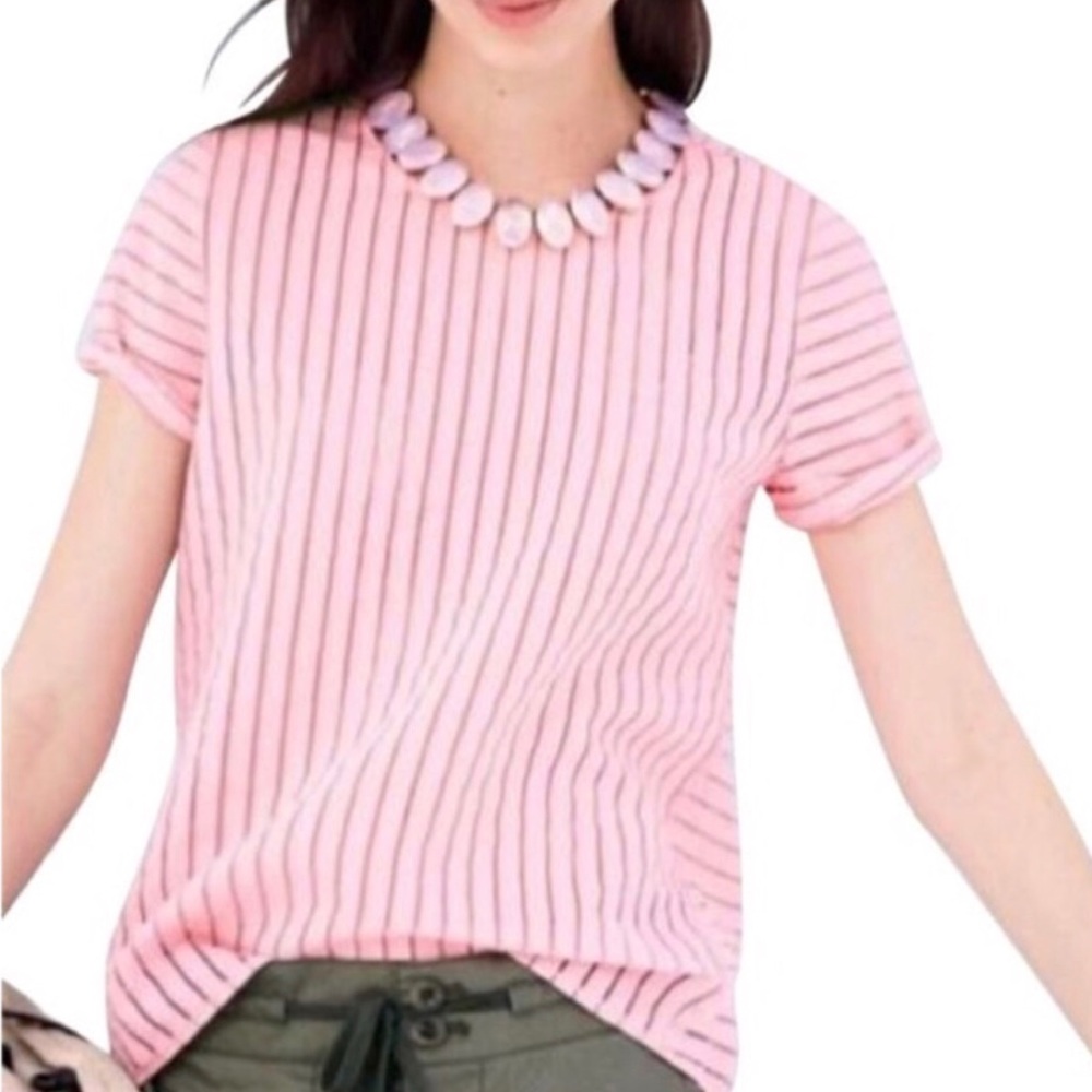 Jcrew Blossom Pink Shadow Stripes